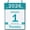 Cyan, variant on 2026 Daily Wall Calendar, Page per Day with Large Print Dates, 365 Day  off Wall Calendar for Seniors   Office School Dorms, 8.5" x 6",   Calendars with  String, Cyan