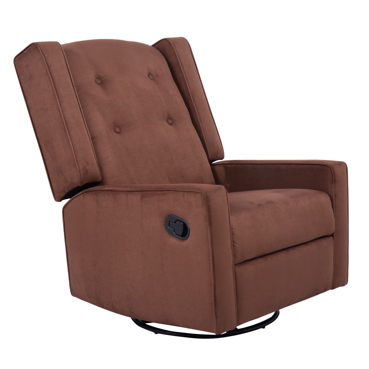 Costway Swivel Glider Recliner Sofa Chair Gliding Upholstered Nursery