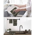 thumbnail image 6 of Green Leaves Branches Kitchen Dish Towels for Drying Dishes Set of 2, Farmhouse Vintage Botanical Waffle Weave Microfiber Terry Hand Tea Bathroom Towels Quick Dry & Absorbent Towel 12x12, 6 of 7