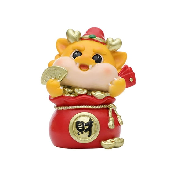 Dragon Year Statue Decoration Tabletop Ornament Decorative Resin Masco Celebrating New Year Figurine for Cabinet D