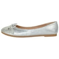 thumbnail image 2 of TOP MODA Dress Shoes Women Rhinestone Ballet Flats Round Toe Sparkly Lightweight Bow BONNIE-31 Silver 8.5, 2 of 3