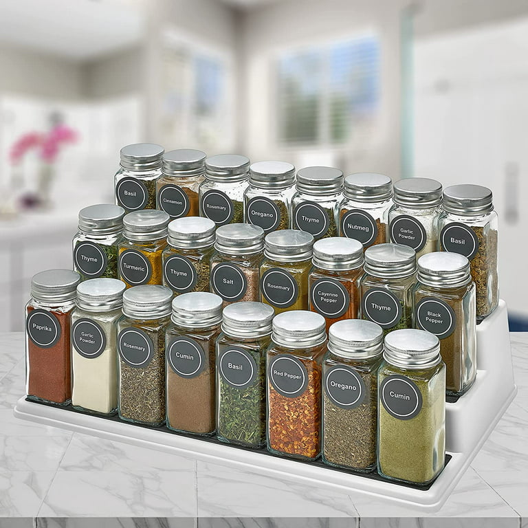 Glass Spice Jars with Labels, 24 Pack 4 OZ Spice Containers Jars