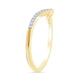 thumbnail image 3 of AFFY 1MM Lab Created Moissanite Half Eternity Curved Wedding Band Guard Ring for Women 14K Yellow Gold Over Sterling Silver,Prong Set Promise Stackable Rings For Her(0.11 Cttw)-Ring Size-9, 3 of 4