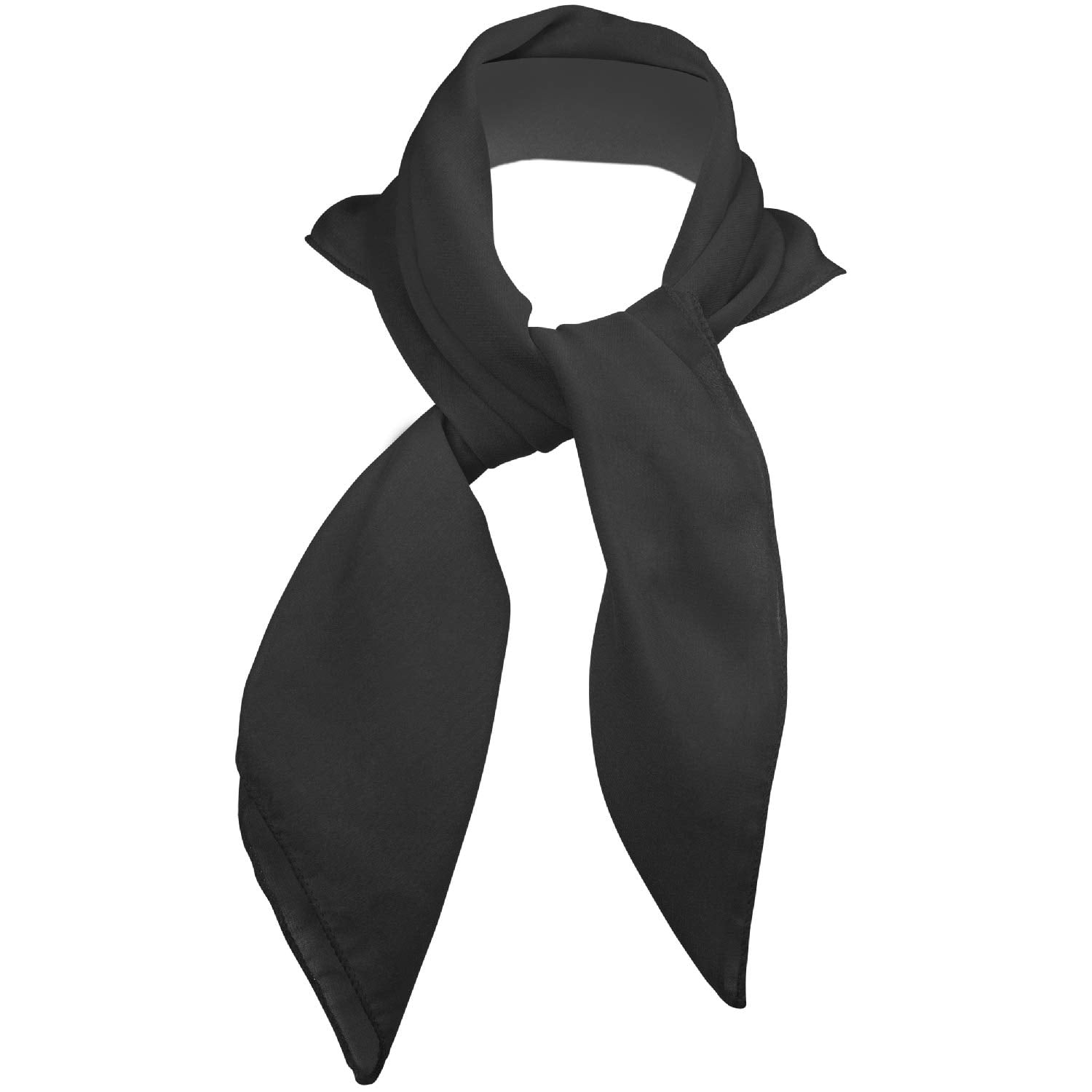Skeleteen Chiffon Head Neck Scarf - Black Classic Retro Sheer Square Head  Scarves Handkerchiefs Handbag Ties for Women and Girls 