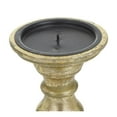 thumbnail image 5 of DecMode 3 Candle Gold Mango Wood Turned Style Pillar Candle Holder, Set of 3, 5 of 8