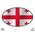 thumbnail image 1 of Georgia Flag Oval - 5" Vinyl Sticker - For Car Laptop I-Pad - Waterproof Decal, 1 of 1