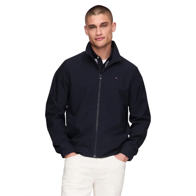 Chaqueta Tommy Hilfiger tipo blusón con bandera para hombre, chaqueta de poliéster