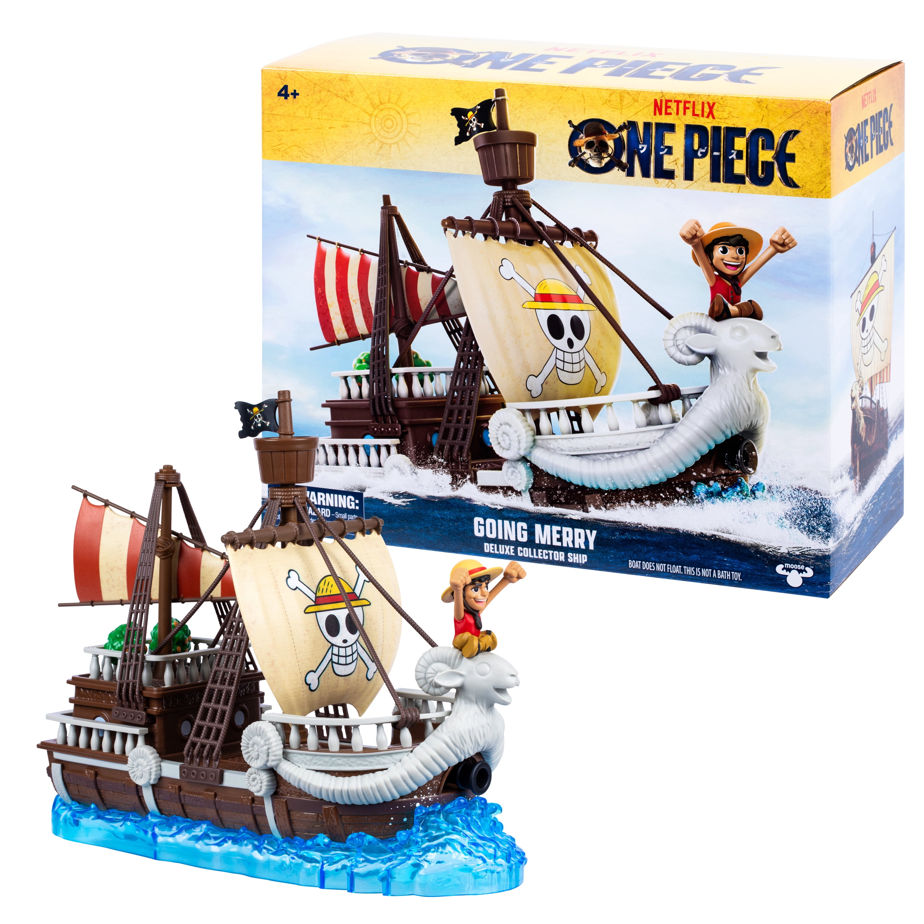 One Piece Going Merry Deluxe Collector Ship, 9.5", Detailed Design for Play and Display, Includes Exclusive Luffy Action Figure, Ages 4+