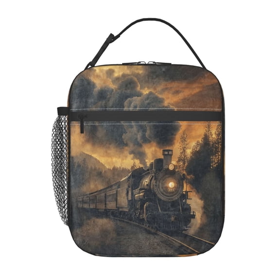 Steam Train Lunch Bag Portable Thermal Lunch Box for Men and Women