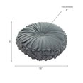thumbnail image 3 of Coussin Rond en Velours Gris - Ensemble de 2, 3 of 4