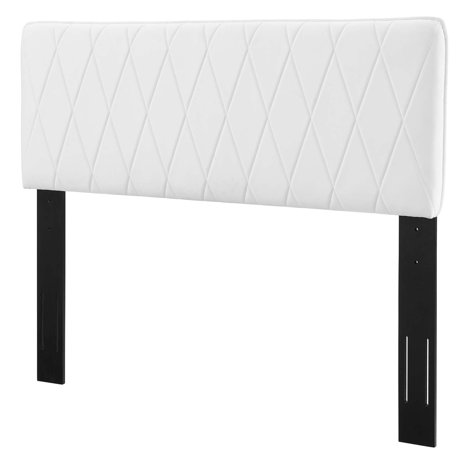 Headboard, King Size, Velvet, White, Modern Contemporary Urban Design, Bedroom Master Guest