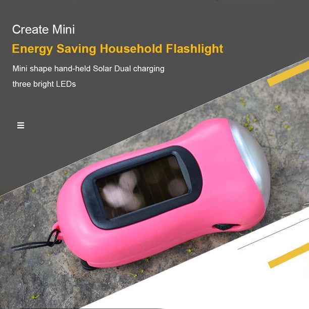 Linterna LED de emergencia para exteriores con manivela solar Dynamo Torch (rosa) Ndcxsfigh Nuevos Originales
