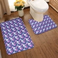 thumbnail image 2 of Yiaed Skull Flower Print Bathroom Mat Set 2 Pieces Mat Anti-Skid Pad Ultra Soft and Absorbent Bathroom Bath Mat Contour Bath Rugs for Toilet Base, 2 of 6