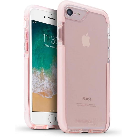 BodyGuardz - Ace Pro Case for iPhone 6/6s/7/8 (NOT Plus), Extreme Impact and Scratch Protection (Pink/White)