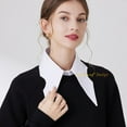 thumbnail image 3 of LoudSung False Collar Detachable Half Shirt Blouse Fake Collar Big Pointed Cotton Collar Elegant for Women Girls, 3 of 7