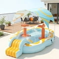 thumbnail image 4 of 5 in 1 Family Splash Pool, extra large 125 inch size with built in shade canopy, 4 of 5