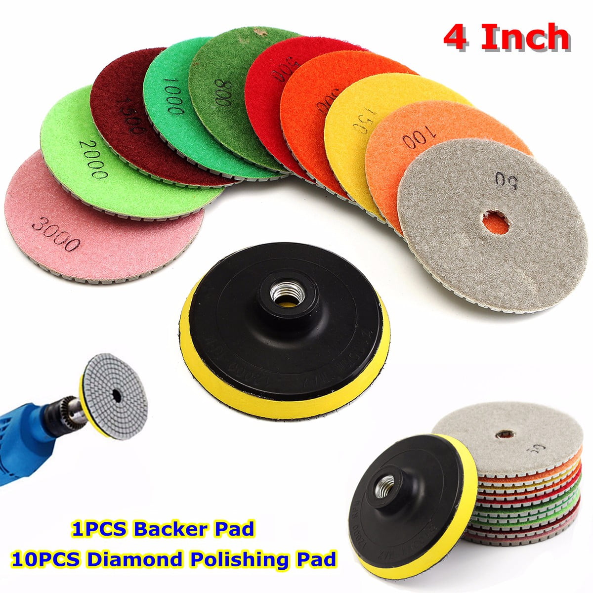 503000 Grit Diamond Waffle Buffer Compound Waxing Polishing Pads Wheel