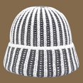 thumbnail image 5 of CoCopeaunts Two-Colors Striped Bucket Hat Color Knitted Fisherman Cap Warm Thickening Fashion Casual Women's Autumn Winter Hats, 5 of 8