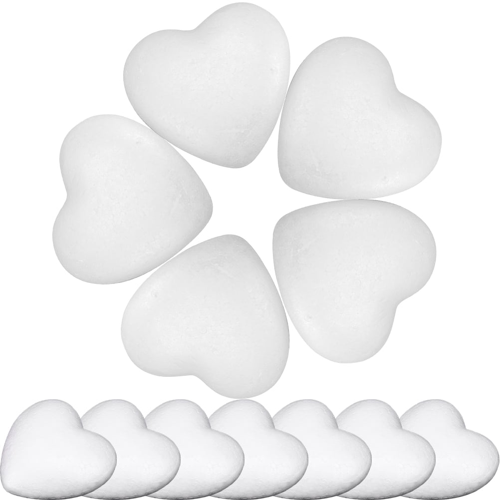 DECHOUS 100pcs Foam Solid Heart Crafts Foam Ball Foam Blocks Heart Ornament  Polystyrene Art Supplies DIY Foam Heart Wedding Foam Hearts Kid Crafts