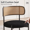 thumbnail image 5 of STARY Upholstered Dining Chair Set of 2, Rattan Backrest Kitchen Chair, Black, 5 of 8