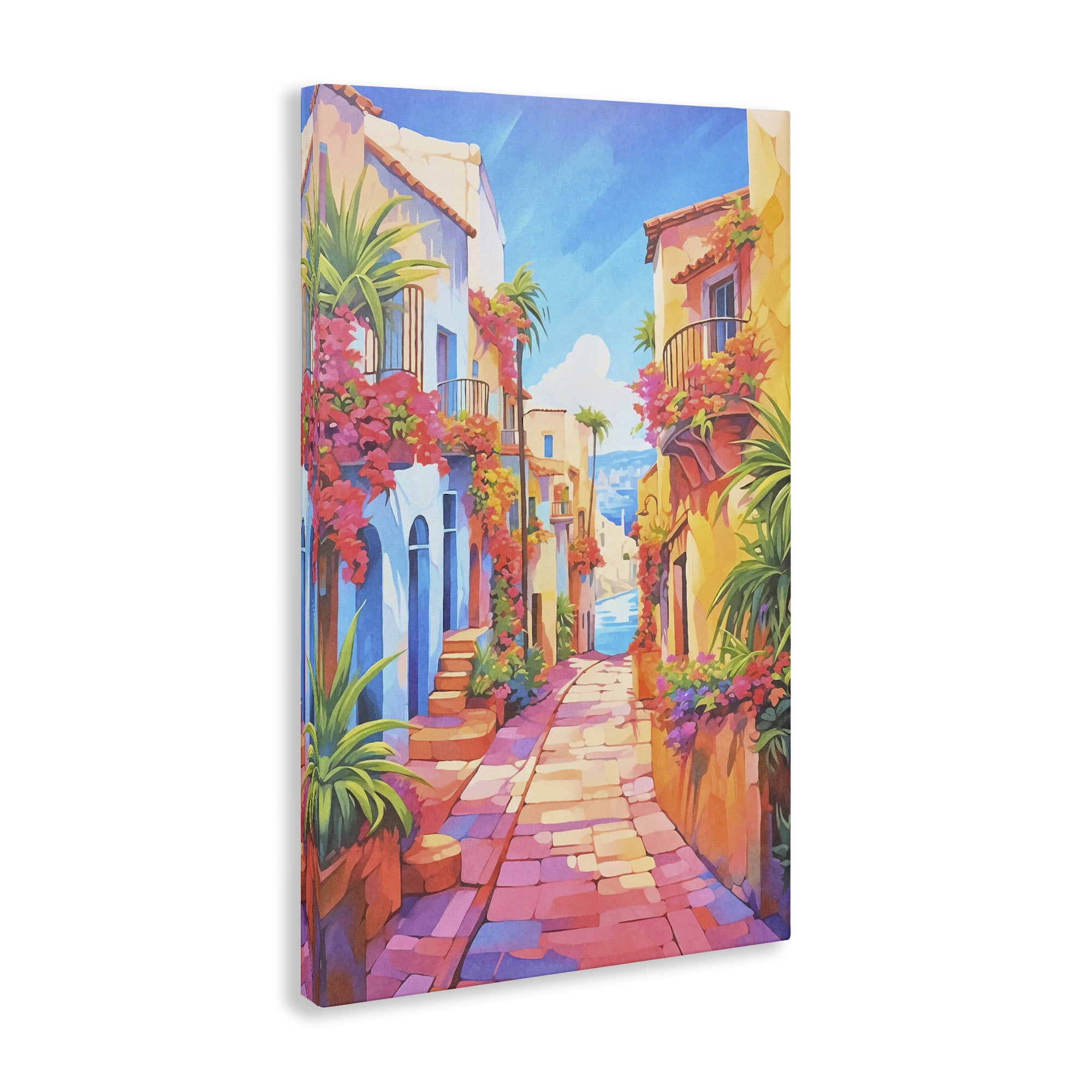 Stupell Industries Mediterranean Moments Scene Scenery Painting Gallery Wrapped Canvas Art Print Wall Art, 16 x 24