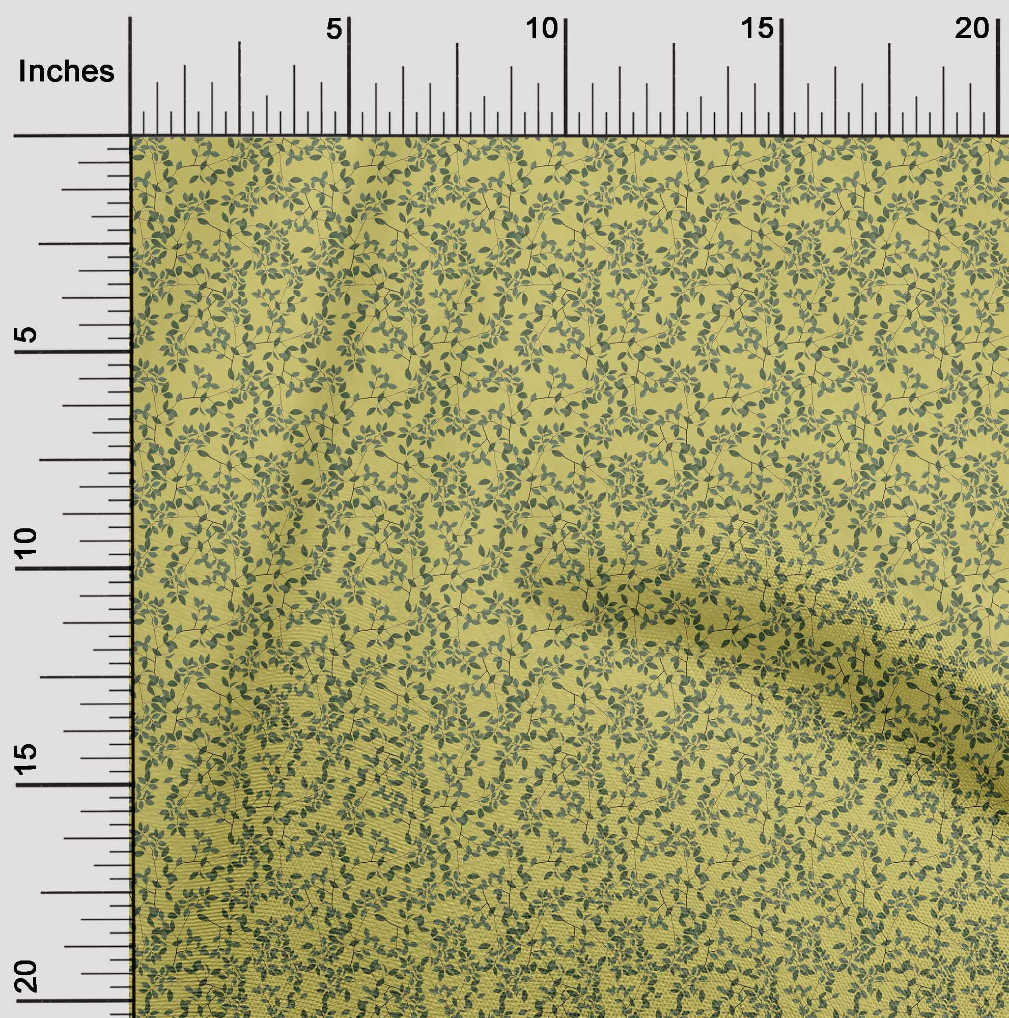 oneOone Polyester Spandex Yellow Fabric Leaves Sewing Craft Projects Fabric Prints By Yard 56 Inch Wide