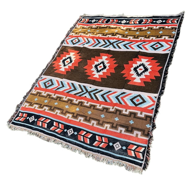 Bohemio portátil al aire libre gruesa manta de picnic plegable portátil grande suave alfombra para Parque Camping Playa Casa (Color D 90 * 150cm)