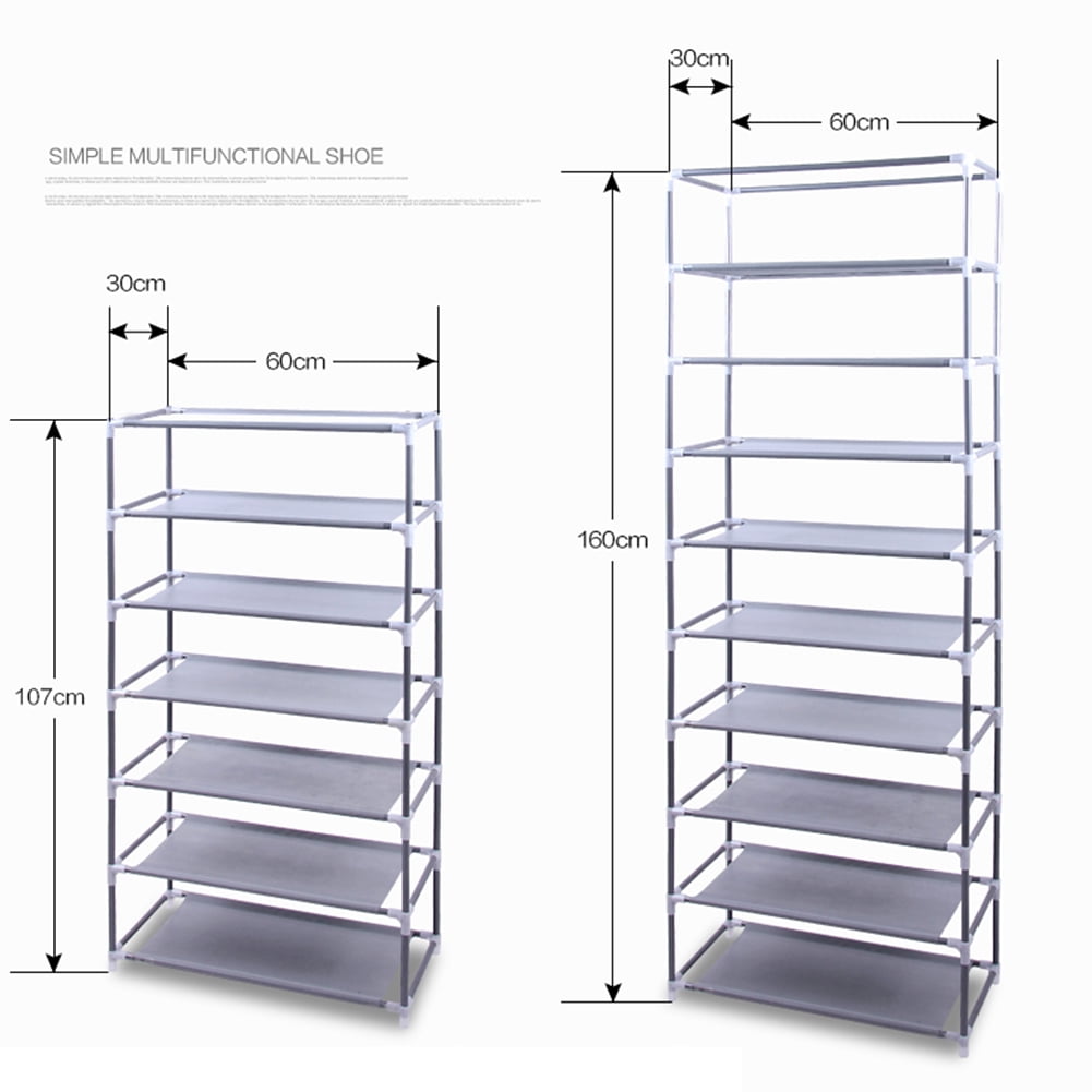 Private Jungle Shoe Rack Portable Shoe Storage, Independent Shoe Rack with Non-Woven Cover, Gray