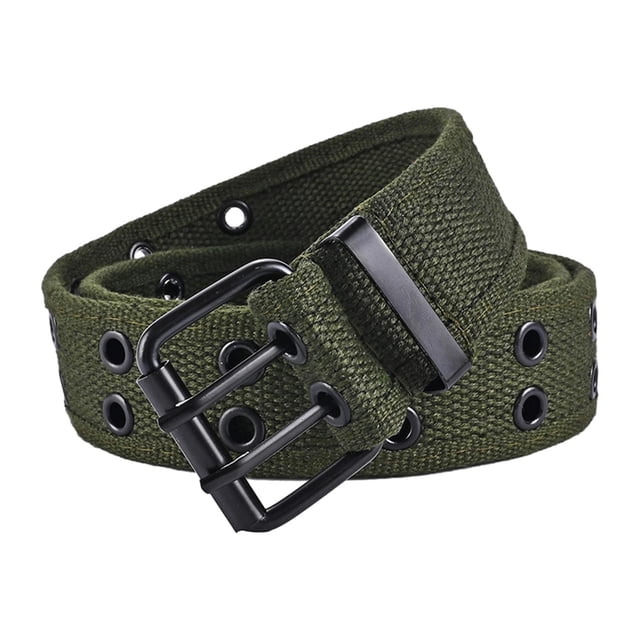 Cinturón de doble ojal, cinturón de correas de moda, cinturón de lona estético, cinturón de mezclilla para 120cm