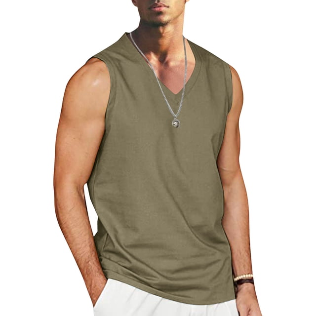 LOVZFMLL Débardeurs pour Hommes Mode Décontractée Col Rond Sport Sans Manches