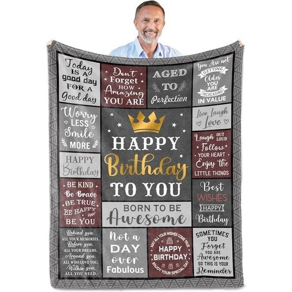 Birthday Gifts for Men/Dad/Boyfriend/Him, Dad/Husband Birthday Gifts Throw Blanket 60" X 50", Mens Birthday Gifts Ideas, Men Gifts for Birthday, Gifts for Dads Birthday