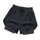 thumbnail image 3 of Pantalones cortos de entrenamiento para hombre, de doble capa, con cordón ajustable para verano, para hacer ejercicio 4XL, 3 of 8