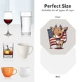 thumbnail image 5 of Leather Coasters with Heat-resistant for Drinks, Cute Deer American Flag -标题2 Octagon, 5 of 5