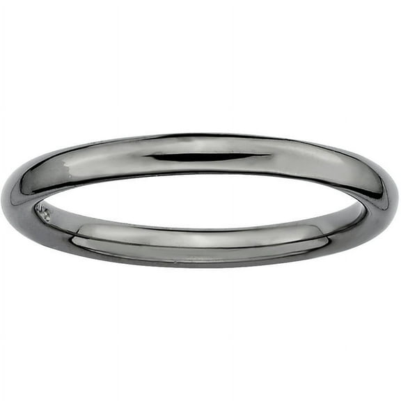 Sterling Silver Black-Plated Polished Ring