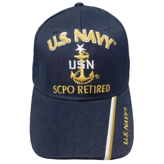 US NAVY USN SCPO RETIRED BALL CAP HAT NAVY LICENSED