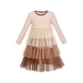 thumbnail image 1 of Girls Dress Tee Shirt Layered Cake Tulle Skirt Ruffle Long Sleeve 4 Years, 1 of 6