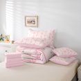 thumbnail image 6 of Feelyou Pink Bowknot Ribbon Twin Bedding Sets 7pcs, Butterfly Knot Bedding Comforter Set, 6 of 8
