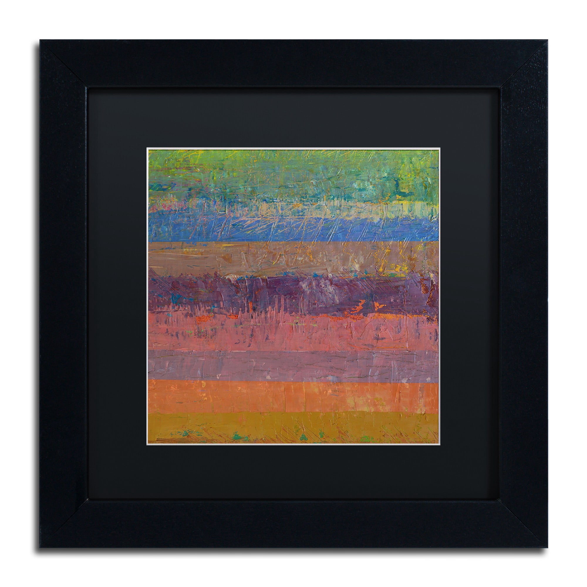 Trademark Fine Art "Pink Line" Canvas Art by Michelle Calkins, Black Matte, Black Frame