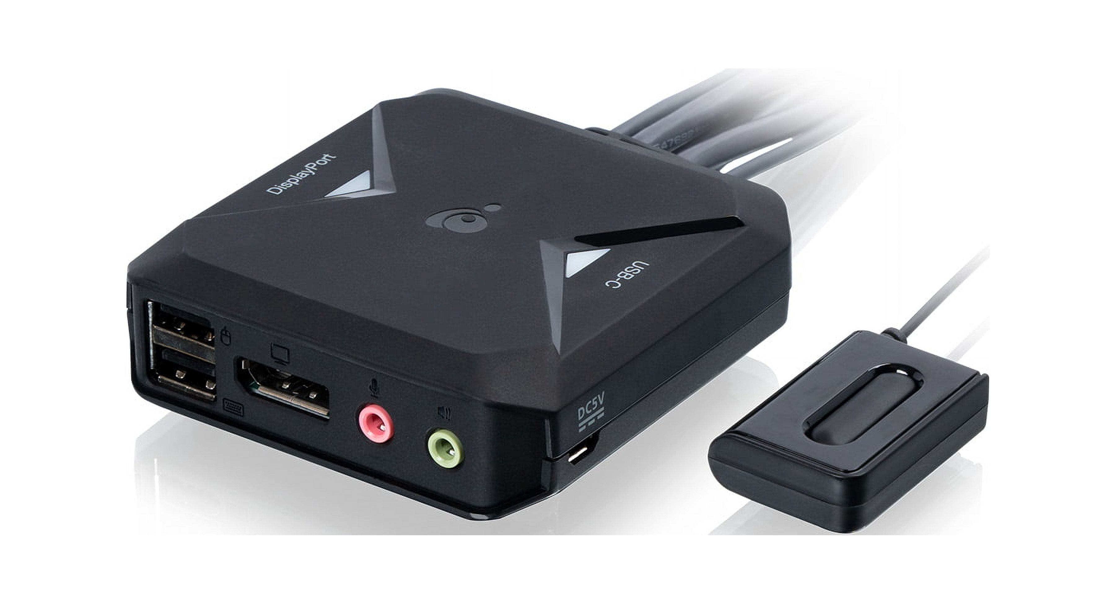 IOGEAR 2-Port 4K Hybrid KVM Switch with DisplayPort, USB-C and Audio - GCS82DPC