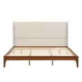 thumbnail image 4 of King Size Solid Dry Bamboo Wood 12 Inch Platform Bed, with 48" Upholstered High Headboard, Easy Assembly, 4 of 8