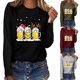 thumbnail image 3 of Camisas Navideñas Para Mujer Tops de Manga Larga Casual O-Cuello Cerveza Sudadera Pullover Blusa Odeerbi ODB209718, 3 of 3