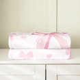 thumbnail image 3 of Pink Bow Flannel Fleece Blanket,Princess Style Bowknot Love Hearts Girly Fairy Bed Super Soft Blanket Teens,Initial Letter O Chic Romantic Decor,40"x50", 3 of 6