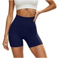 thumbnail image 2 of Cagogo Women's High Waisted Quick Dry Sport Shorts Slim Fit Casual Workout Athletics Running Yoga Gym Shorts Summer Activewear Beach Lounge Trousers, Navy L, 2 of 5