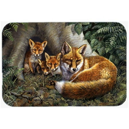 

A Family of Foxes at Home Glass Large Cutting Board