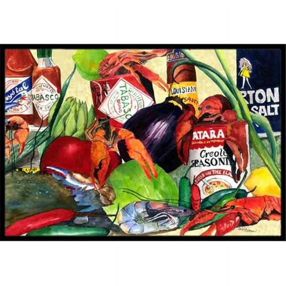 Carolines Treasures  Spices and Crawfish Indoor Or Outdoor Mat - 18 x 27 in.