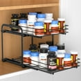 thumbnail image 6 of BOIVSHI Double Pull Out Spice Rack Organizer for Cabinet,Slide Out Shelf,Multi Purpose Kitchen Cabinet Organizer, Black, 6 of 10