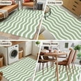thumbnail image 6 of Sage Green Stripe Area Rugs 2.7x5 for Living Room, Farmhouse Striped Modern Waves Moires Non Slip Washable Rug Runner, Low Pile Indoor Floor Carpet Mat Bathroom Rugs for Bedroom, Kids Room, 6 of 9