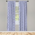 thumbnail image 3 of Ambesonne Flower Curtains, Art and Craft Flower, Pair of 28"x84", White and Blue, 3 of 5