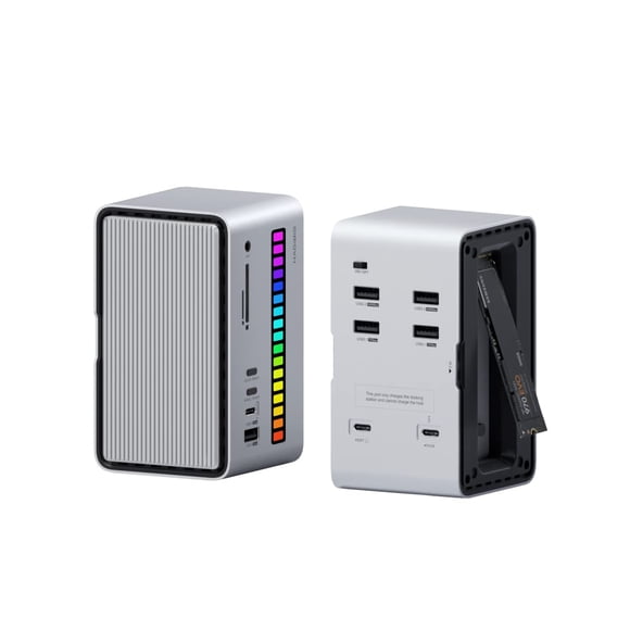 Estación de acoplamiento USB C Hagibis con carcasa SSD M.2 NVMe/SATA