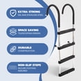 thumbnail image 2 of RecPro Stainless Steel Heavy Duty 4 Step Pontoon Boat Boarding Ladder, 2 of 11